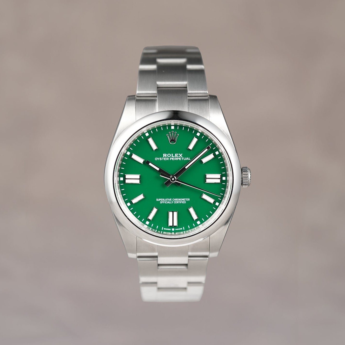 Rolex oyster perpetual green dial 2025