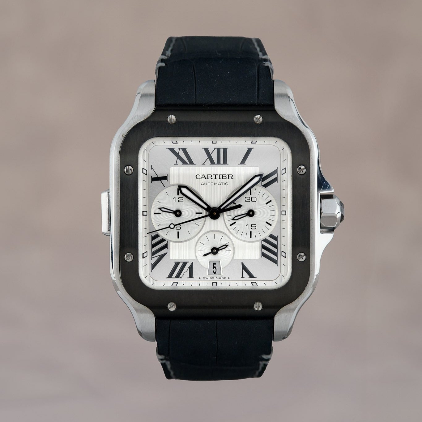 Cartier Santos De Cartier Black ADLC Steel XL WSSA0017 2023 Gentry Timepieces
