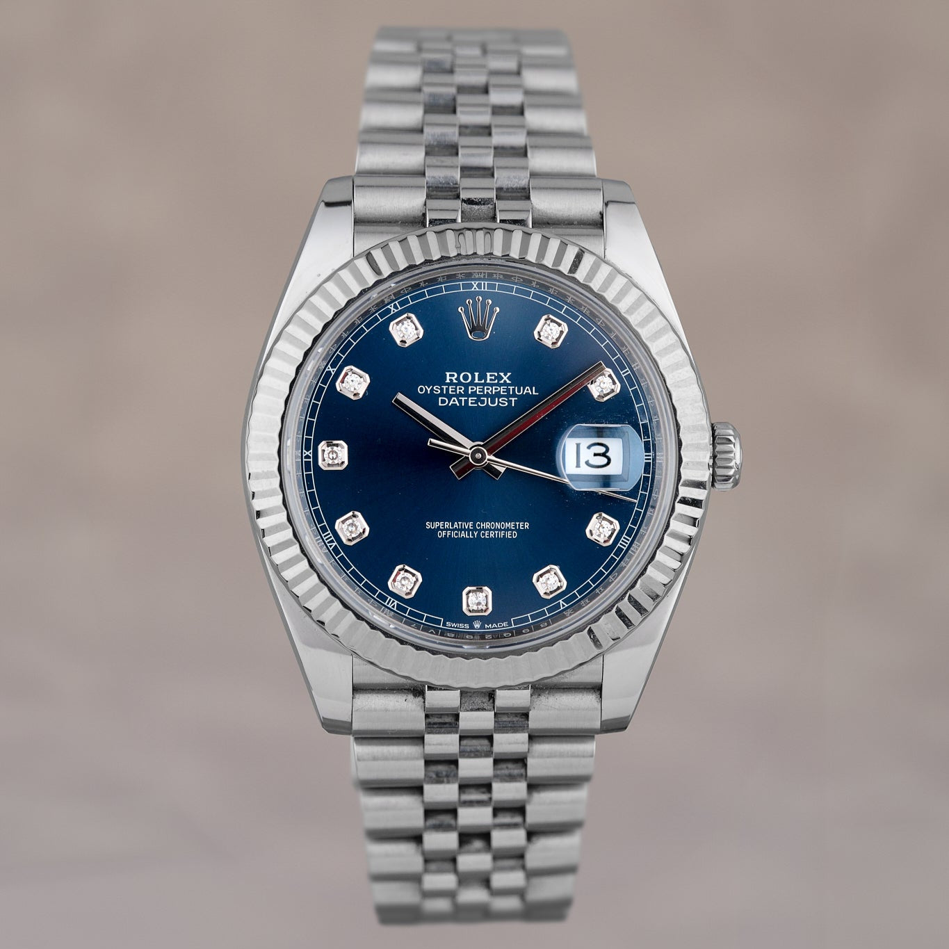 Rolex Datejust 41 Blue Dial With Diamonds – Gentry Timepieces