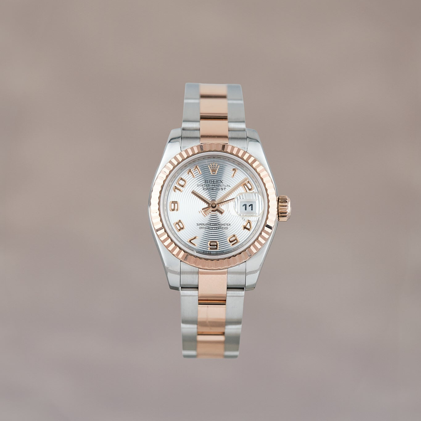 Gentry Timepieces Rolex Rose Gold Oyster Perpetual Datejust Gentry