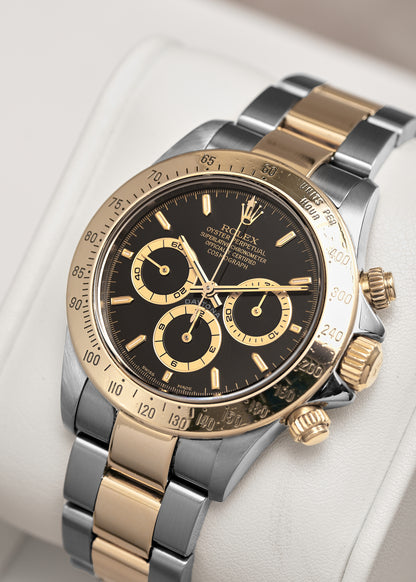 Rolex Cosmograph Daytona Two Tone Yellow Gold Black Zenith 16523 1996