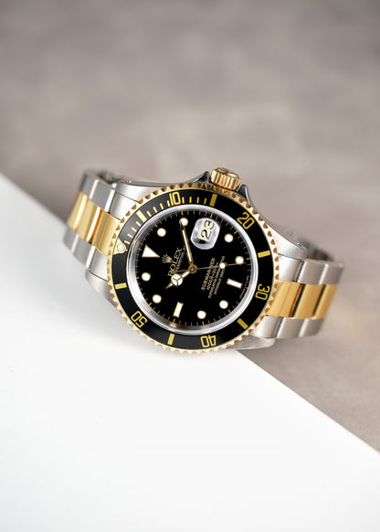 Rolex Submariner Date 40 Two Tone Yellow Gold Black 16613LN 2001