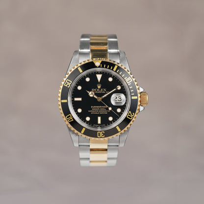 Rolex Submariner Date 40 Two Tone Yellow Gold Black 16613LN 2001