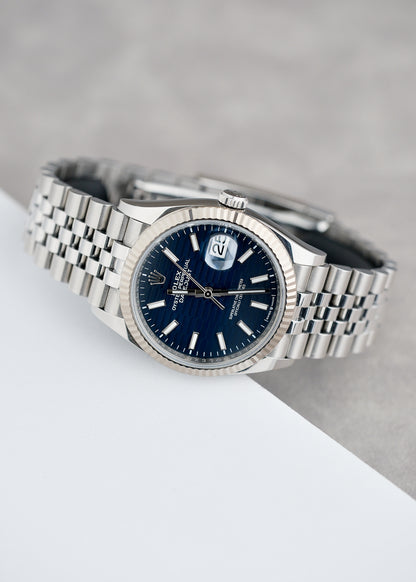 Rolex Datejust 36 Blue Motif Stick Dial 126234 2023