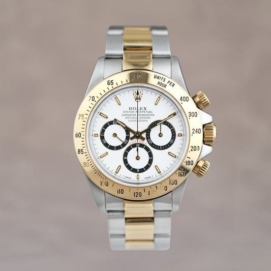 Rolex Cosmograph Daytona Zenith Two Tone Yellow Gold White Dial 16523 1998