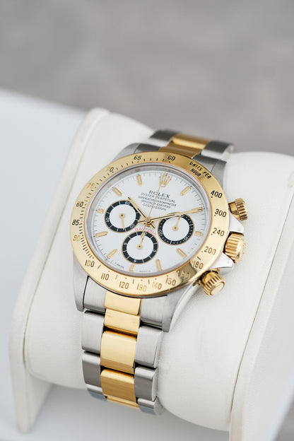 Rolex Cosmograph Daytona Zenith Two Tone Yellow Gold White Dial 16523 1998