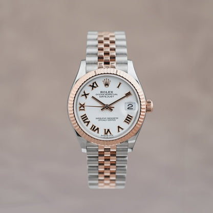 Rolex Datejust 31 Two Tone Everose White Roman DIal