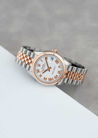 Rolex Datejust 31 Two Tone Everose White Roman DIal