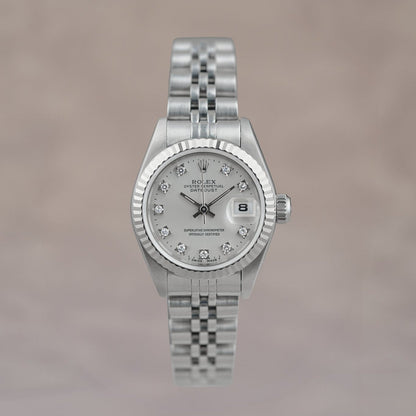 Rolex Datejust 26 Silver Dial With Diamonds 69174