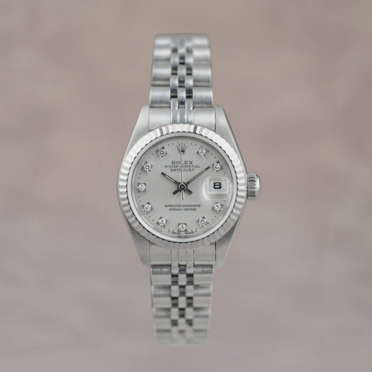Rolex Datejust 26 Silver Dial With Diamonds 69174