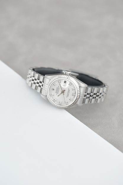 Rolex Datejust 26 Silver Dial With Diamonds 69174