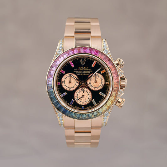 Rolex Cosmograph Daytona Full Rose Gold Rainbow Black 116505 2018