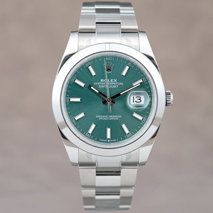 Rolex Datejust 41 Mint Green Smooth 41mm 126300 2023