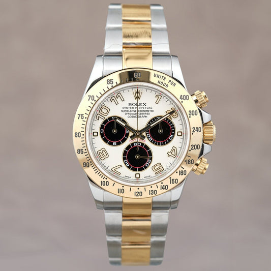Rolex Cosmograph Daytona Two Tone Yellow Gold Racing Panda 116523 2015