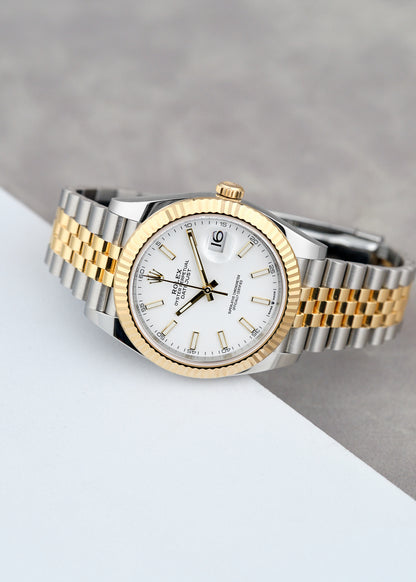 Rolex Datejust 41 Two Tone Yellow Gold White Dial 126333 2024