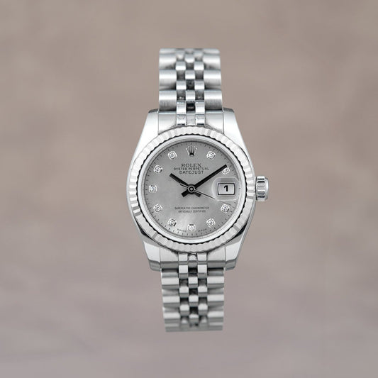 Rolex Datejust 26 Silver Dial With Diamonds 179174 2014