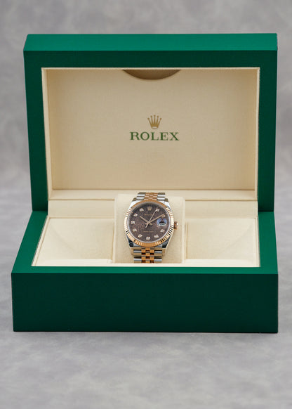 Rolex Datejust 36 Two Tone Rose Gold Choco Anniversary. w/ Diamond 126231 2018