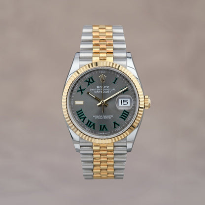 Rolex Datejust 36 Two Tone Yellow Gold Wimbledon Dial 126233 2025 (Brand New)