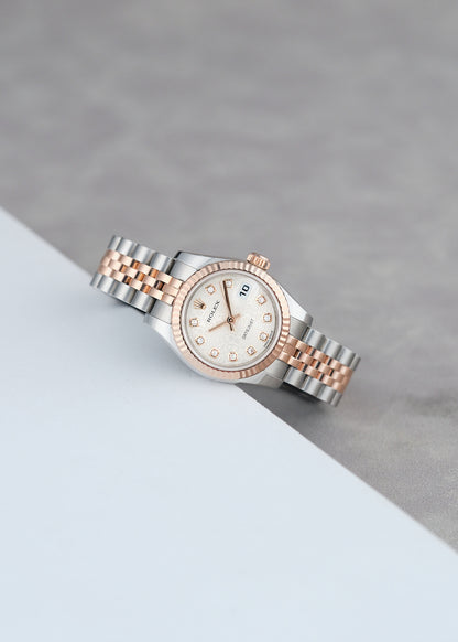 Rolex Datejust 26 Two Tone Everose White Anniversary Dial With Diamonds 179171 2013