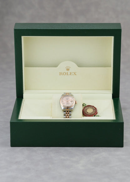 Rolex Datejust 26 Two Tone Rose Gold Salmon Anniv. w/ Diamonds 26mm 2014