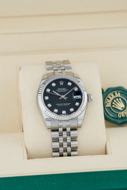 Rolex Datejust 31 Black Dial With Diamonds 178274 2012