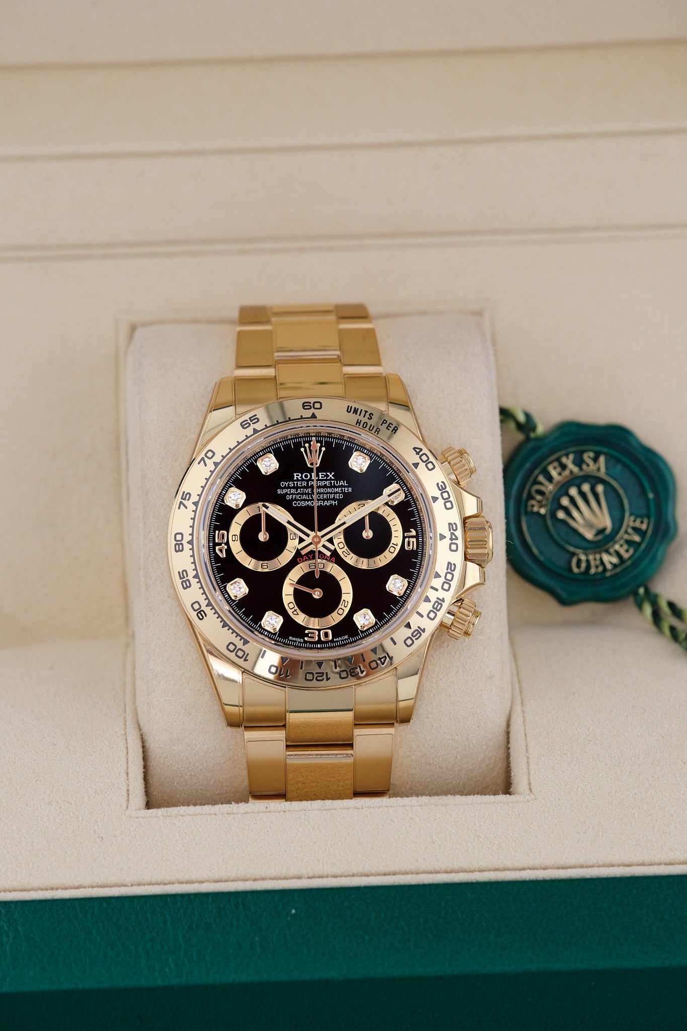 Rolex daytona full gold black dial hot sale