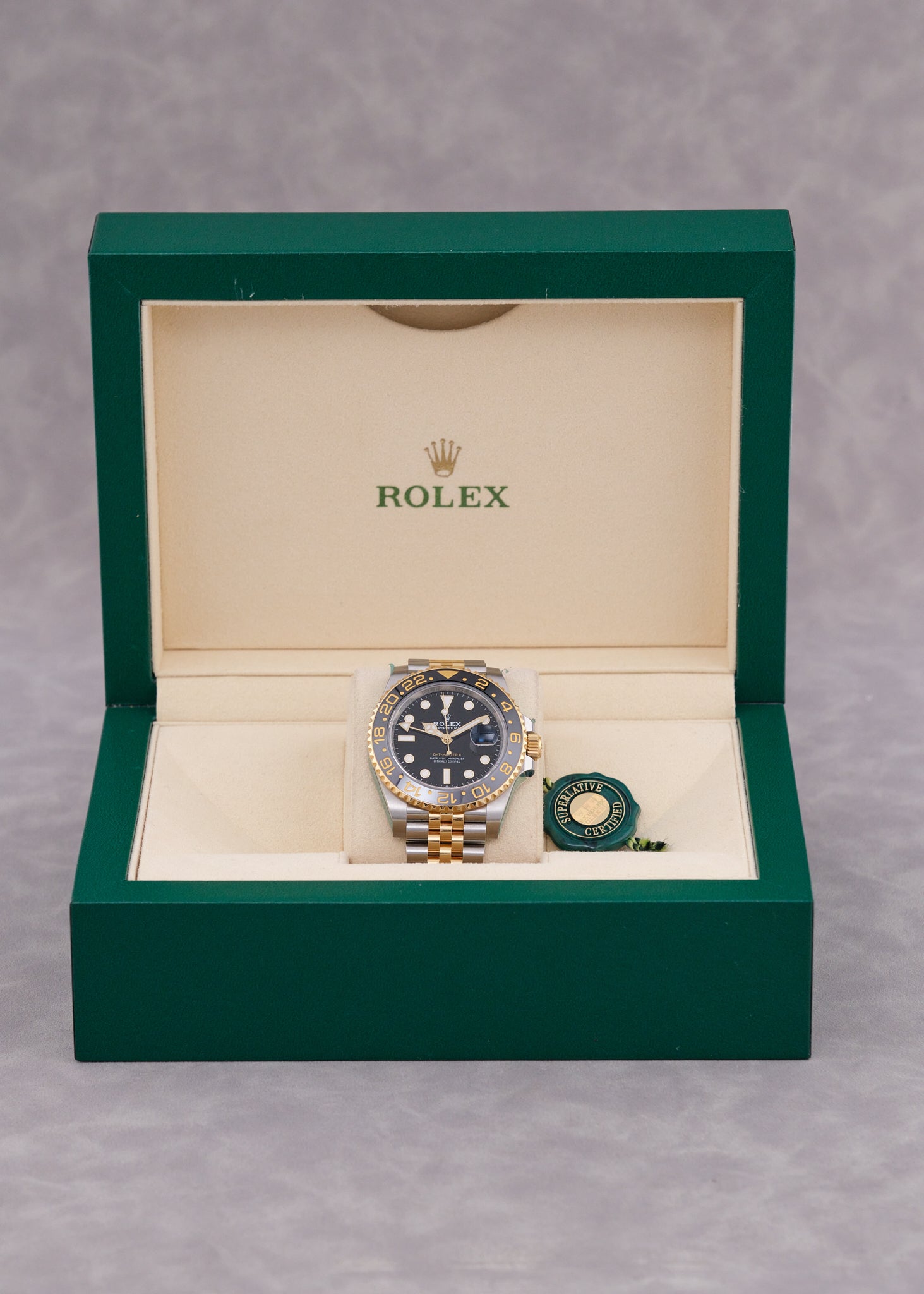 Rolex GMT Master II 40 Two Tone Yellow Gold Guinness 40mm