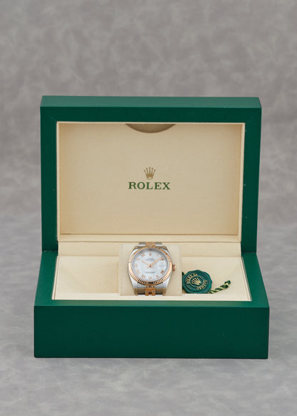 Rolex Datejust 36 Two Tone Everose White Roman Dial 116231 2006