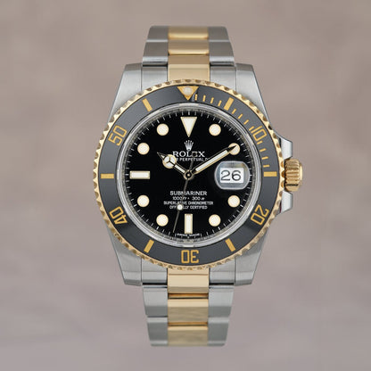 Rolex Submariner Date 40 Two Tone Yellow Gold Black 116613LN 2013