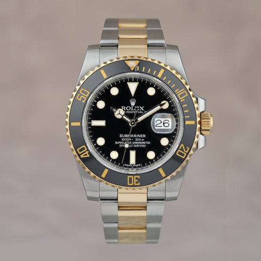 Rolex Submariner Date 40 Two Tone Yellow Gold Black 116613LN 2013