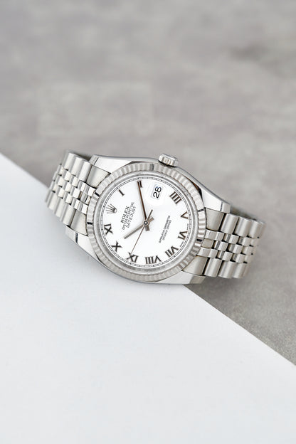Rolex Datejust 36 White Roman Dial 116234 2014
