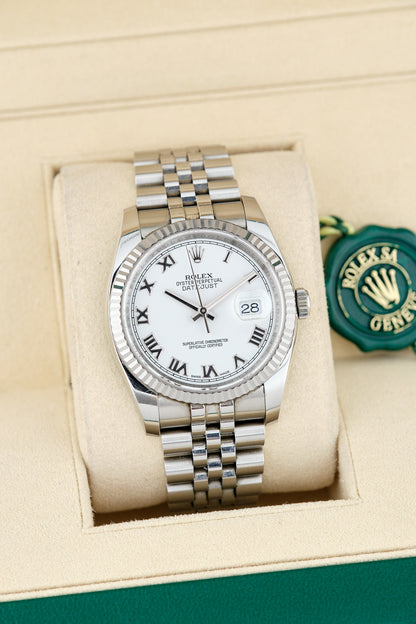 Rolex Datejust 36 White Roman Dial 116234 2014