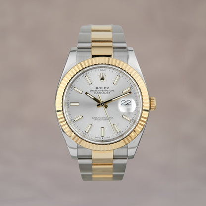 Rolex Datejust 41 Two Tone Yellow Gold Silver Stick Oyster 41mm 126333 2019