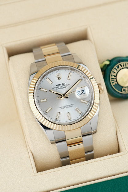 Rolex Datejust 41 Two Tone Yellow Gold Silver Stick Oyster 41mm 126333 2019