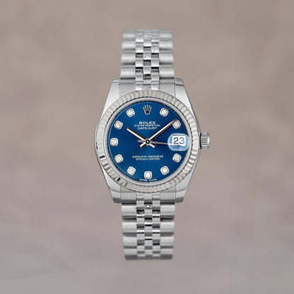 Rolex Datejust 31 Blue with Diamonds 31mm 178274 2017
