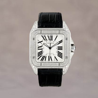 Santos De Cartier 100XL Iced Out 100 L 2656 Circa 2010s