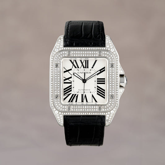 Santos De Cartier 100XL Iced Out 100 L 2656 Circa 2010s