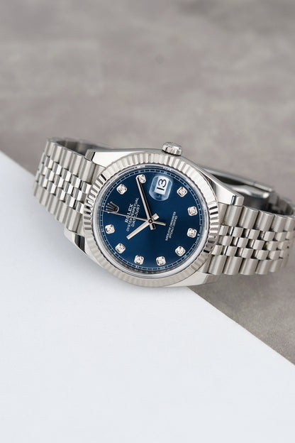 Rolex Datejust 41 Blue Dial with Diamonds 126334 41mm 2020
