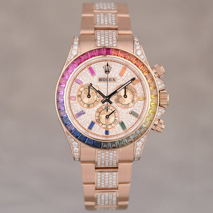 Rolex Daytona 36 Rose Gold Rainbow 116505 2017