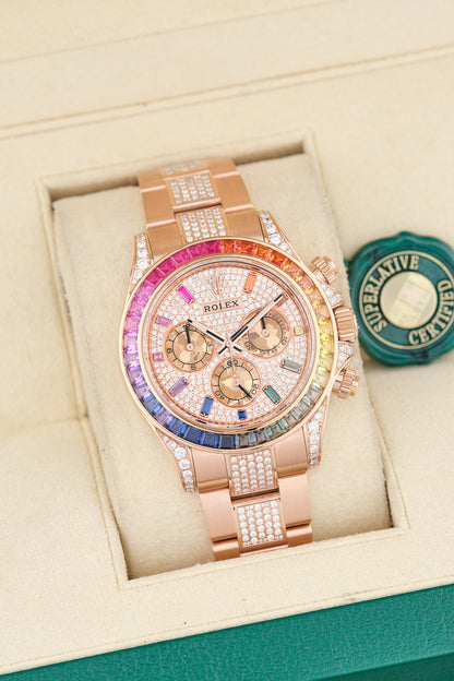 Rolex Daytona 40 Rose Gold Rainbow 40mm