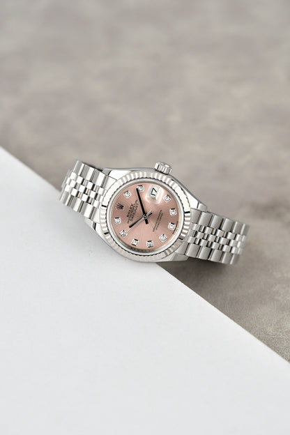 Rolex Datejust 28 Steel Salmon Diamonds 28mm 279174 2017