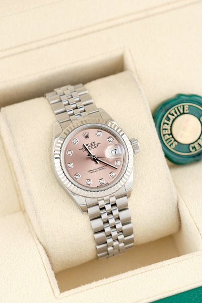 Rolex Datejust 28 Steel Salmon Diamonds 28mm 279174 2017