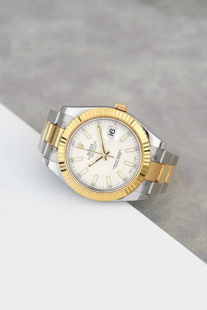 Rolex Datejust II Two Tone Yellow Gold Ivory Dial 116333 2009