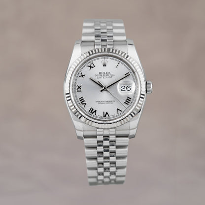 Rolex Datejust 36 Silver Roman Dial 116234 2016