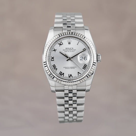 Rolex Datejust 36 Silver Roman Dial 116234 2016