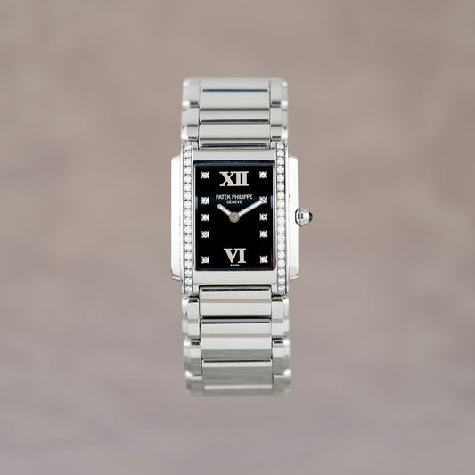 Patek Philippe Twenty ~ 4 Black w/ Diamonds 25mm 4190 2008