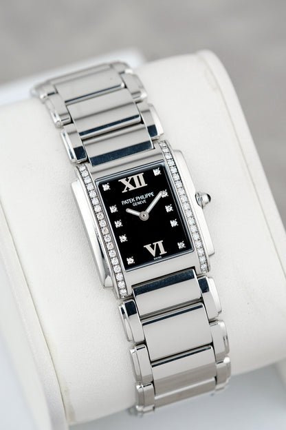 Patek Philippe Twenty ~ 4 Black with Diamonds 4910/10A-001 2008