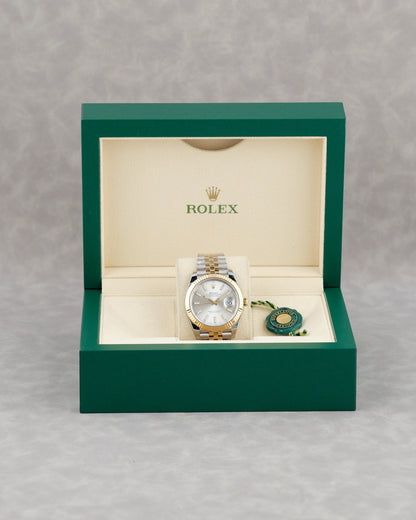 Rolex Datejust Two Tone Yellow Gold Silver Dial