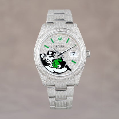 Rolex Datejust 41 Iced Out Monopoly Customized 126300 2022