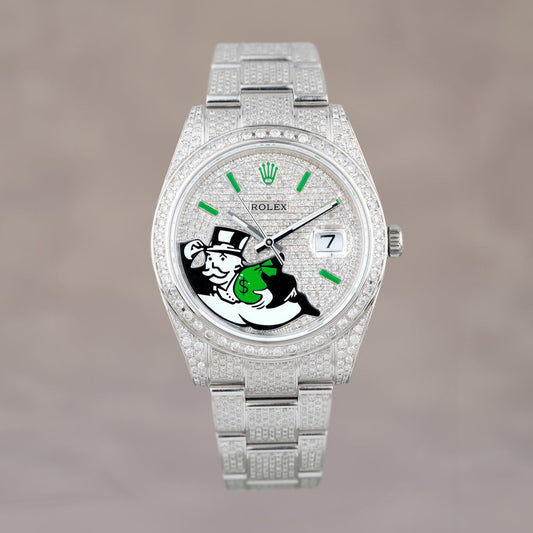 Rolex Datejust 41 Iced Out Monopoly Customized 126300 2022
